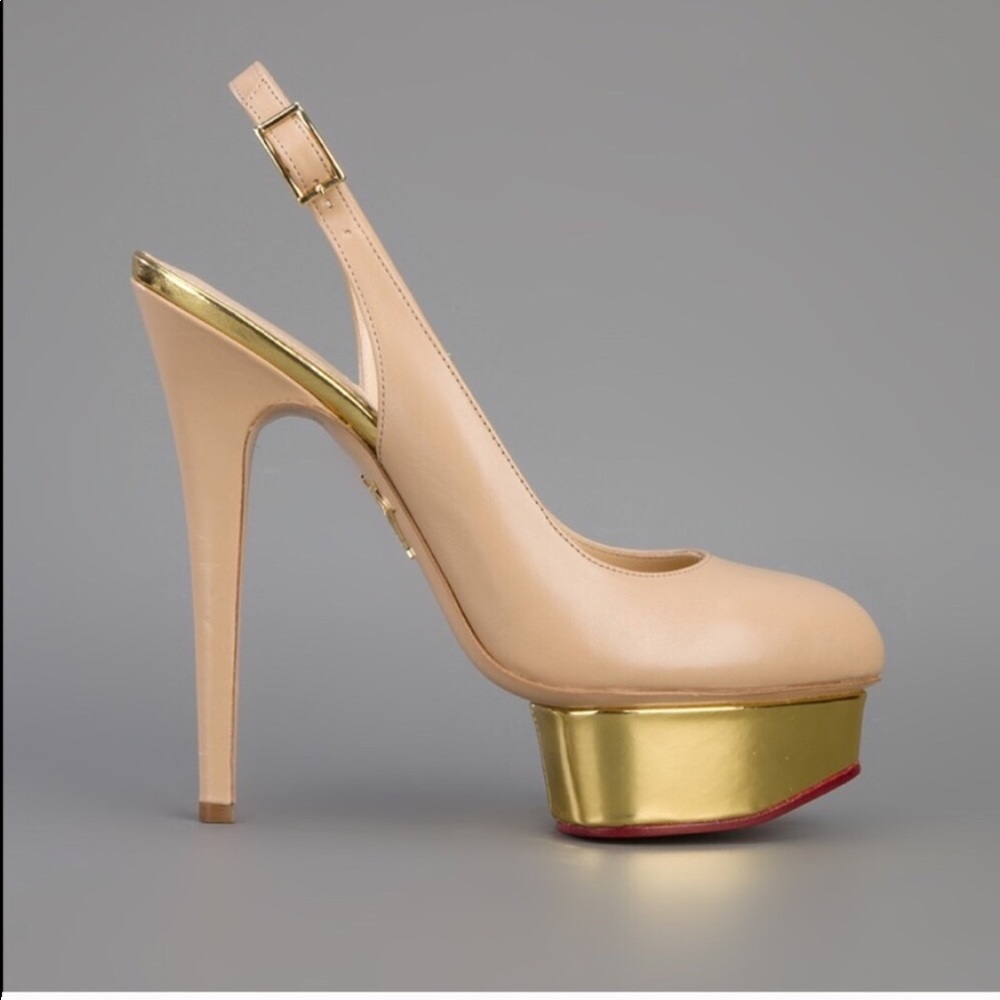 Charlotte Olympia Nude Dolly Slingbacks